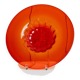 Bol en verre de Murano XL, années 1920, rouge vif avec médaillon central strié, verre décoratif.