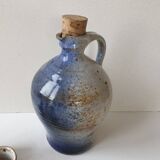 Ensemble bouteille à liqueur + 6 tasses en grès Signé Albert Breton Vézelay