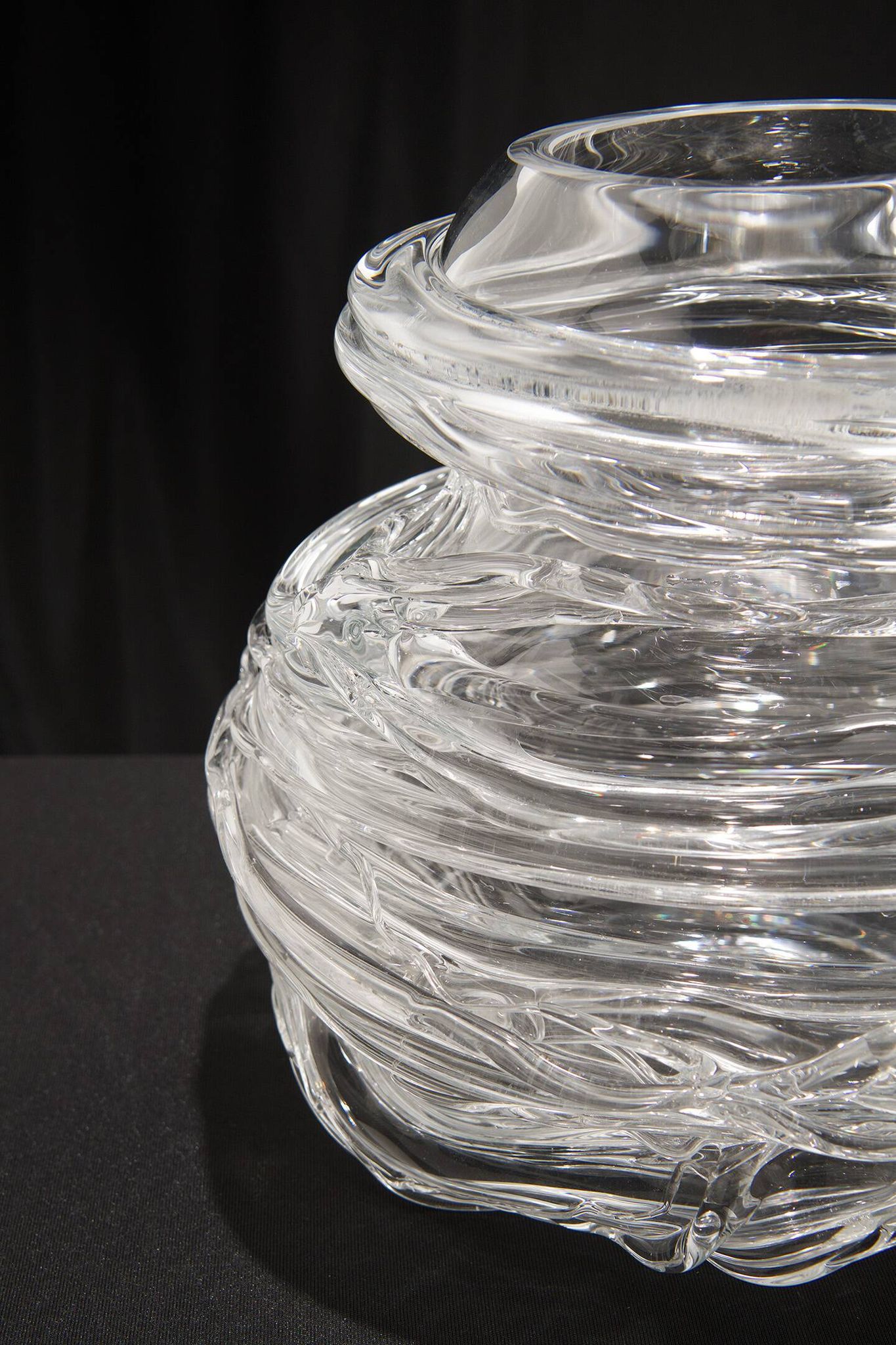 Vase 'Drop Honey' en verre cristal - Sem Schanzer (comme l'Anverre)