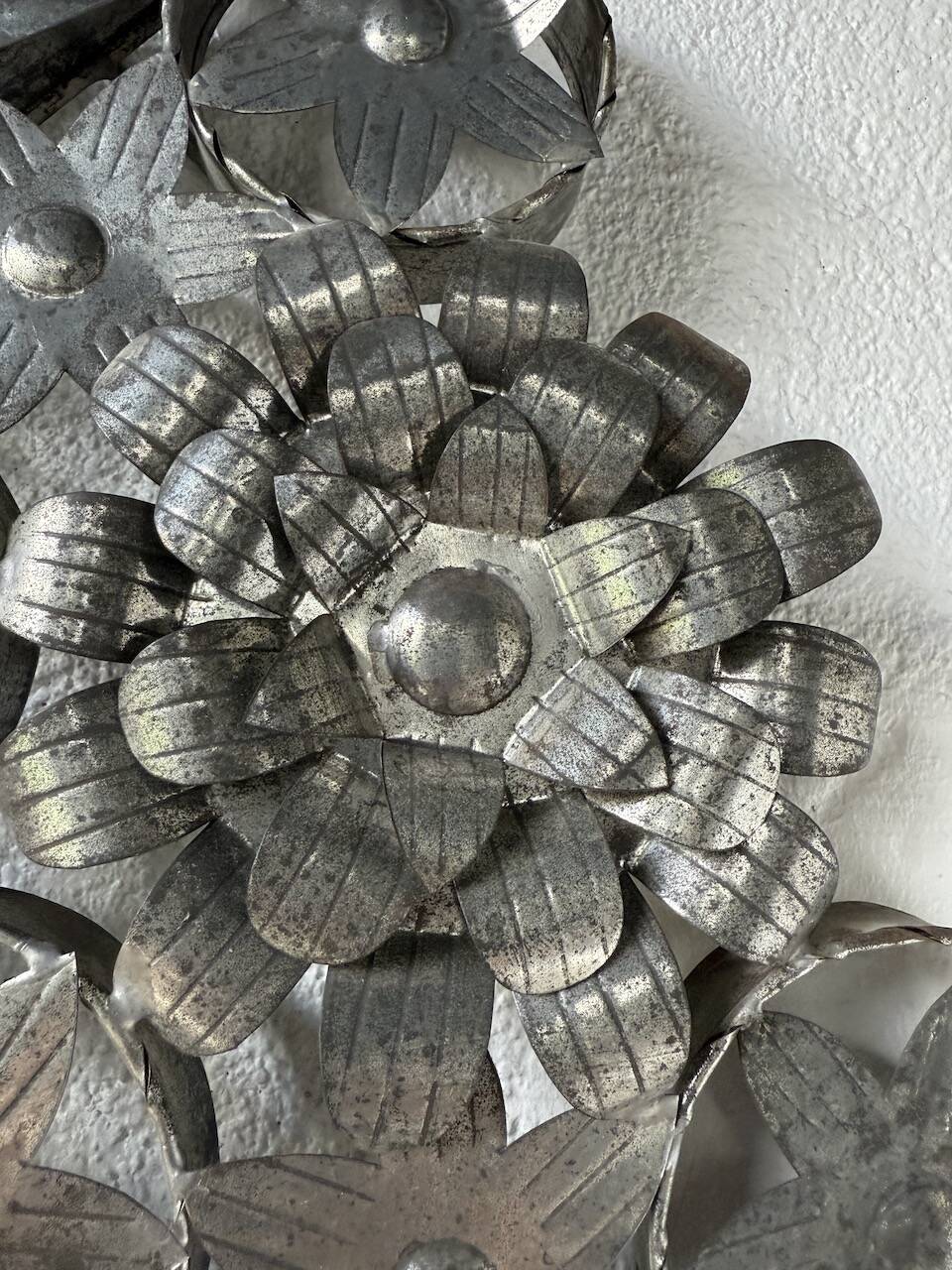 Vintage Mexican metal large mirror