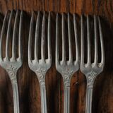 A set of 6 old flowered metal forks