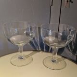2 large ice cream bowls, dessert or otherwise, in crystal from the 1920s.