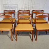 Extendable table set and six Scandinavian Teak Mc Intosh chairs