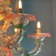 Lustre vénitien Rezzonico en verre de Murano multicolore, 9 bras de lumière, vers 1940