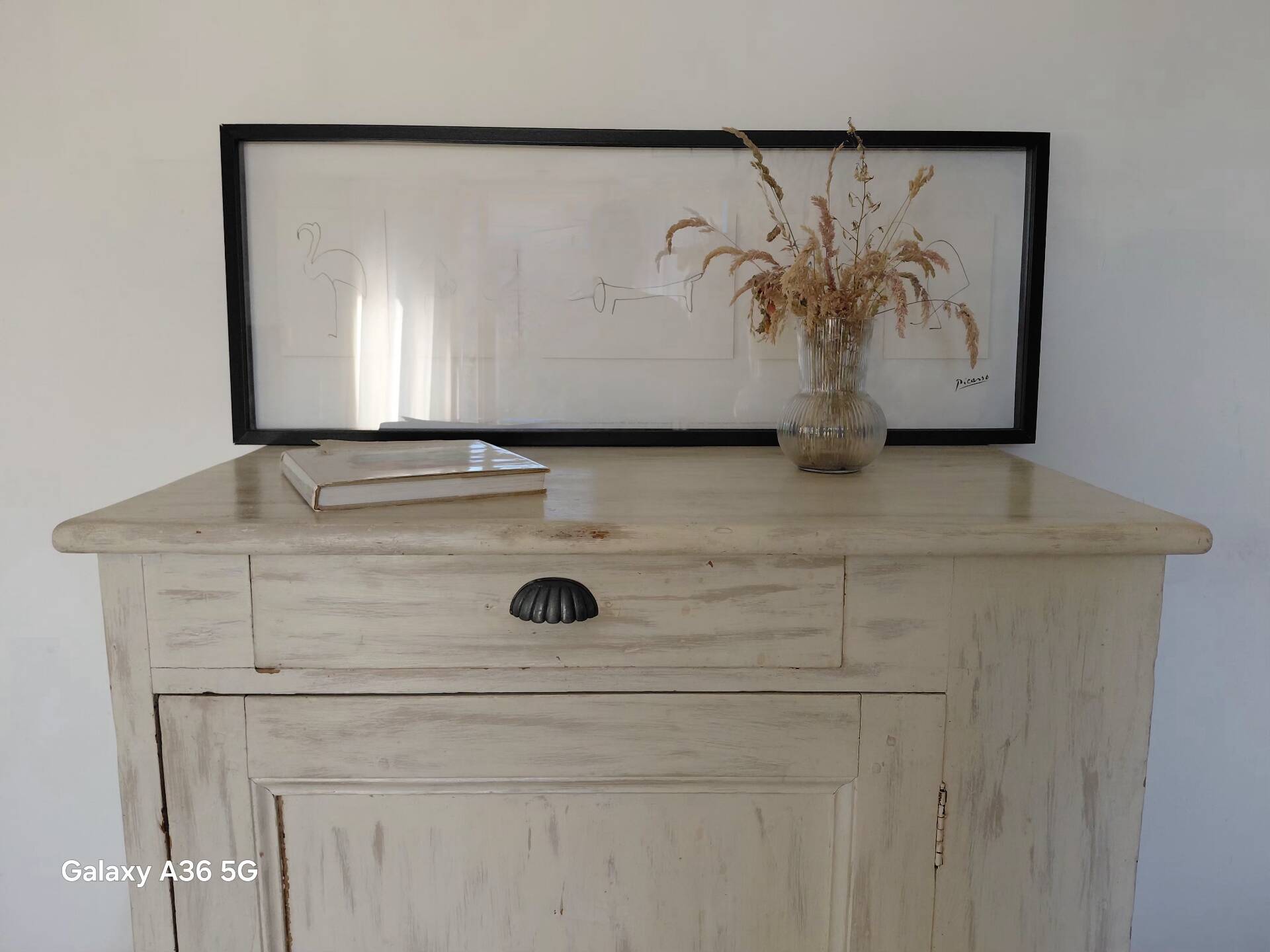 Large confiturier/Low bonnetière vintage artisan 1940 solid wood