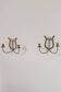 Paire d'appliques bougeoirs vintage en laiton, France, 1940