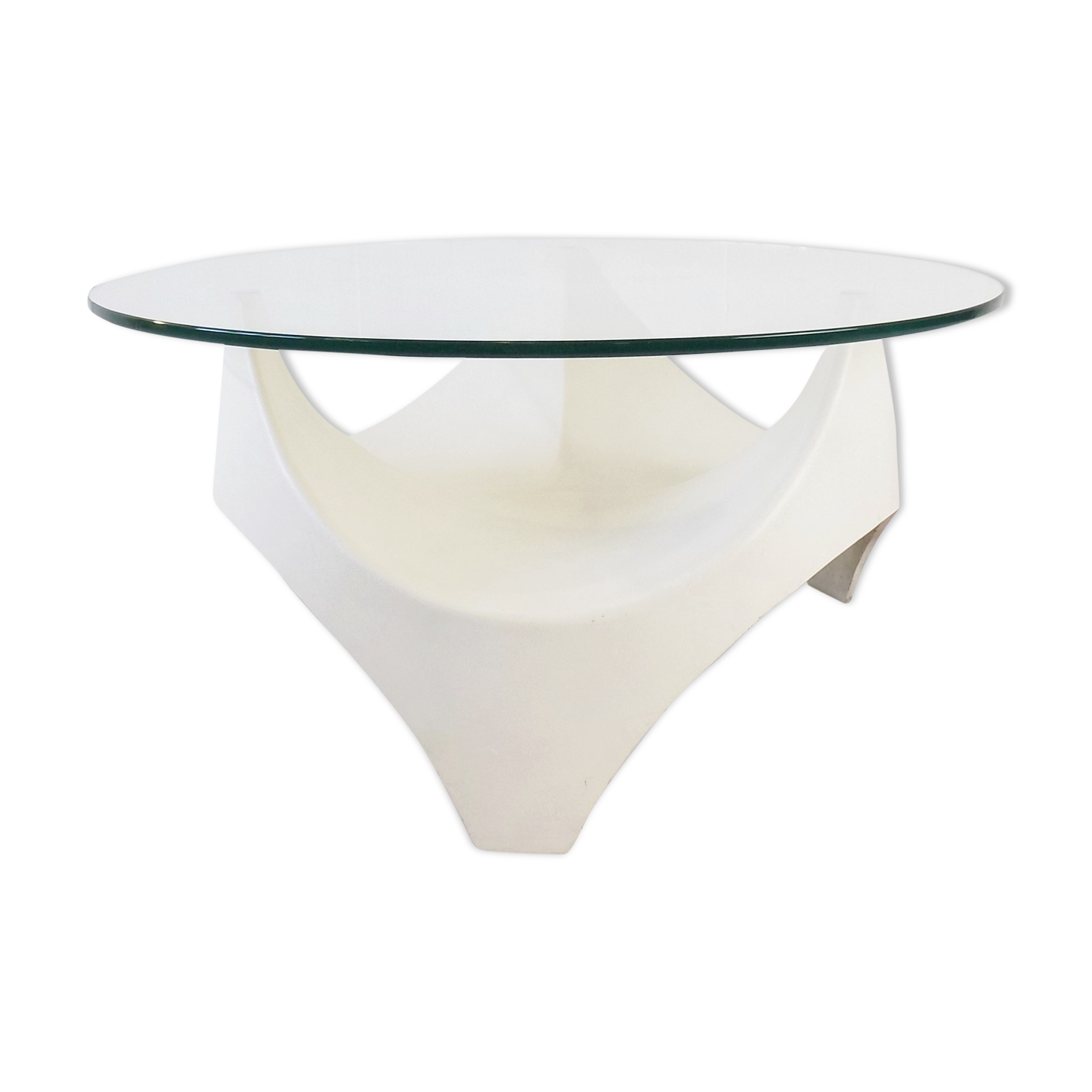 Table en verre opale années 1960