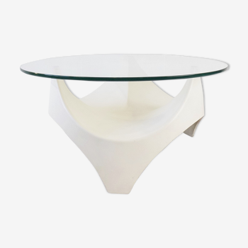 Table en verre opale années 1960