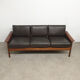 Hans olsen three seater sofa in leather and rosewood
