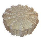 Antique Wall Lamp Ceiling Light Molded Glass + Vintage Black Metal Bracket