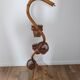 Vintage serpent plant stand in rattan and bamboo - 1960s