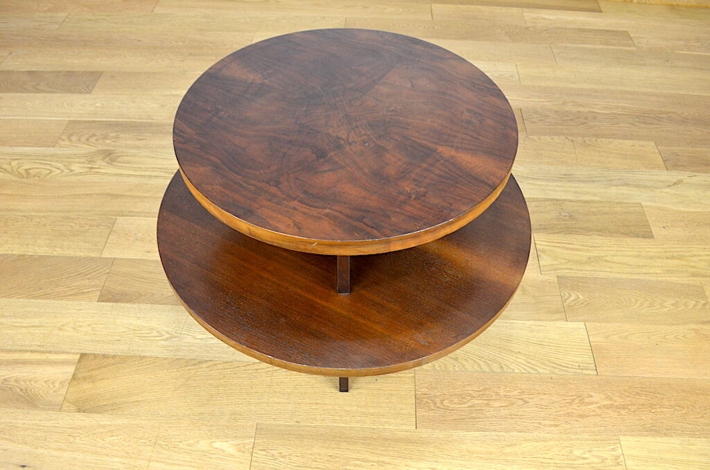 Art-Deco pedestal table in walnut 1940