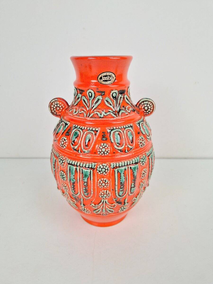 Vintage Fat Lava 1590 Vase in Ceramic from Jasba, West-Germany, 1970s