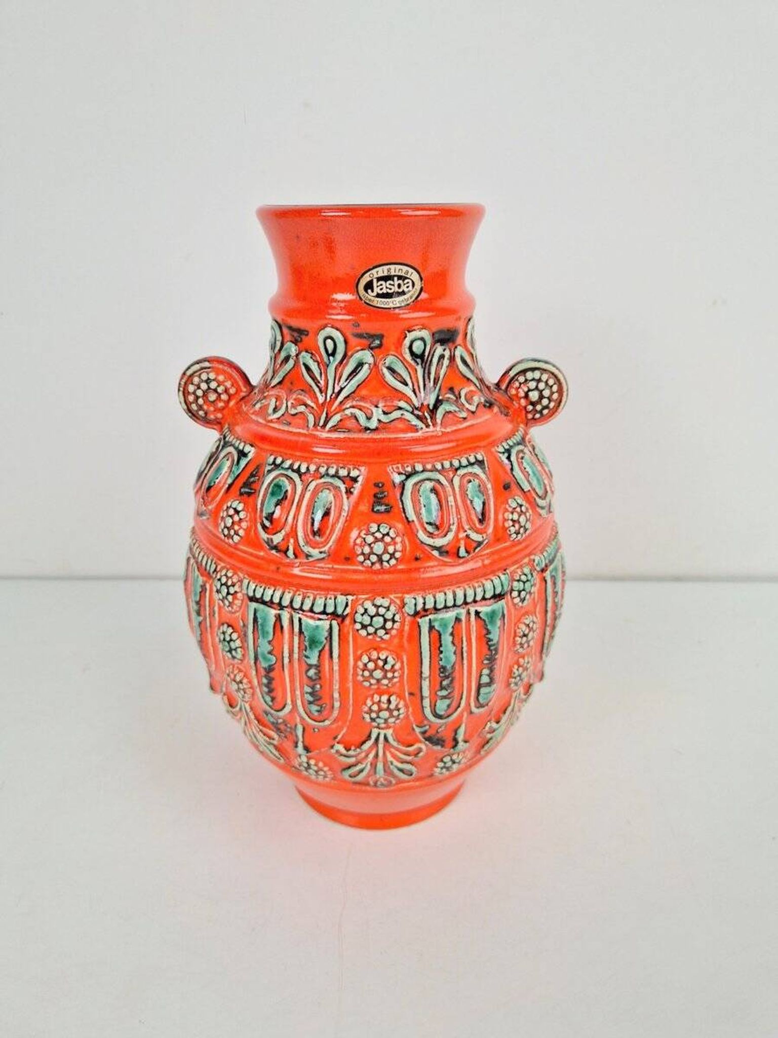 Vintage Fat Lava 1590 Vase in Ceramic from Jasba, West-Germany, 1970s