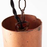 Pair of 20th century brutalist copper pendant lights