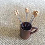 Series of 7 bamboo spoons