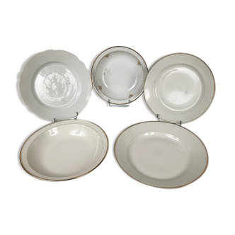 Lot de cinq plats porcelaine de Limoges