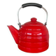 Old red enameled kettle