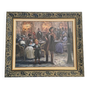 Nestor, Spanish painter of the 20th century - Oil on canvas - Violinist