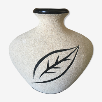 Vase sablé céramique style ethnique