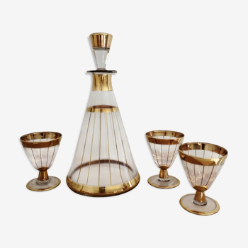 Carafe vintage et ses 3 verres