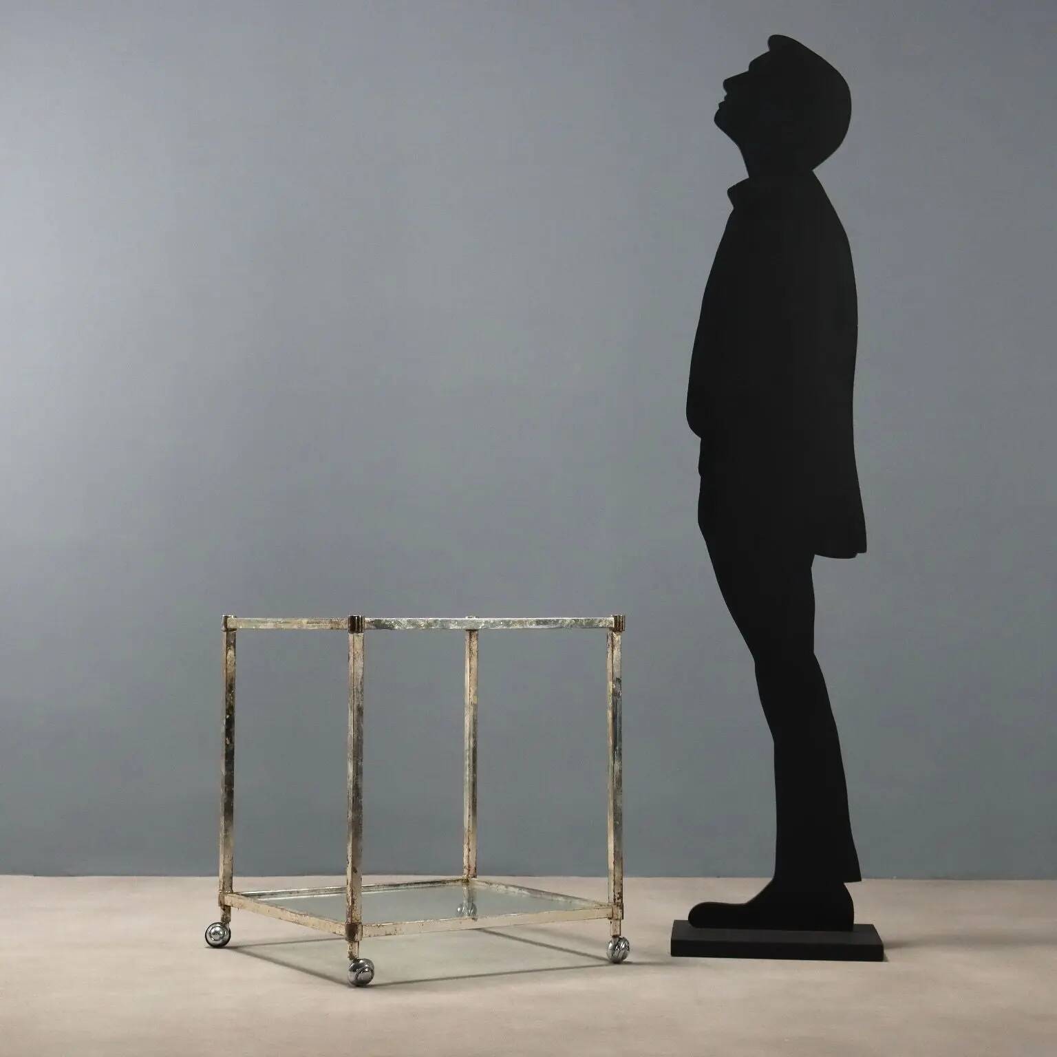 Vintage double-tiered dessert trolley, Italy, 1960s