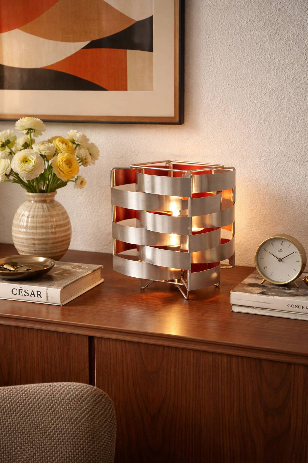 Vintage 1970s table lamp by Max Sauze model "Uranus" - 24 x 18 cm