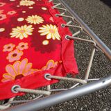 Folding sunbed lounger vintage flower camp bed