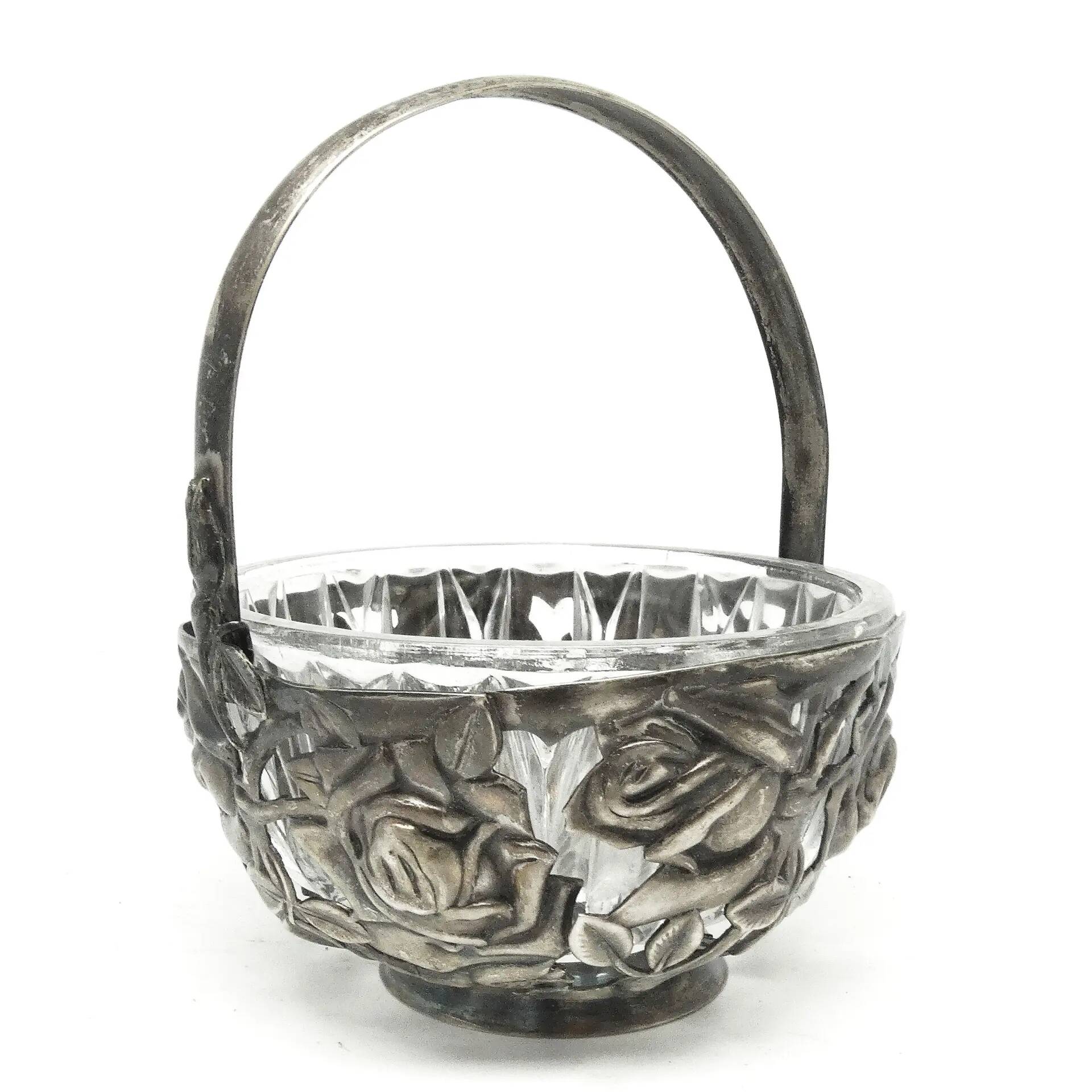 Sugar bowl, postmodernism, silver-plated brass, HEFRA, Poland, 1970s