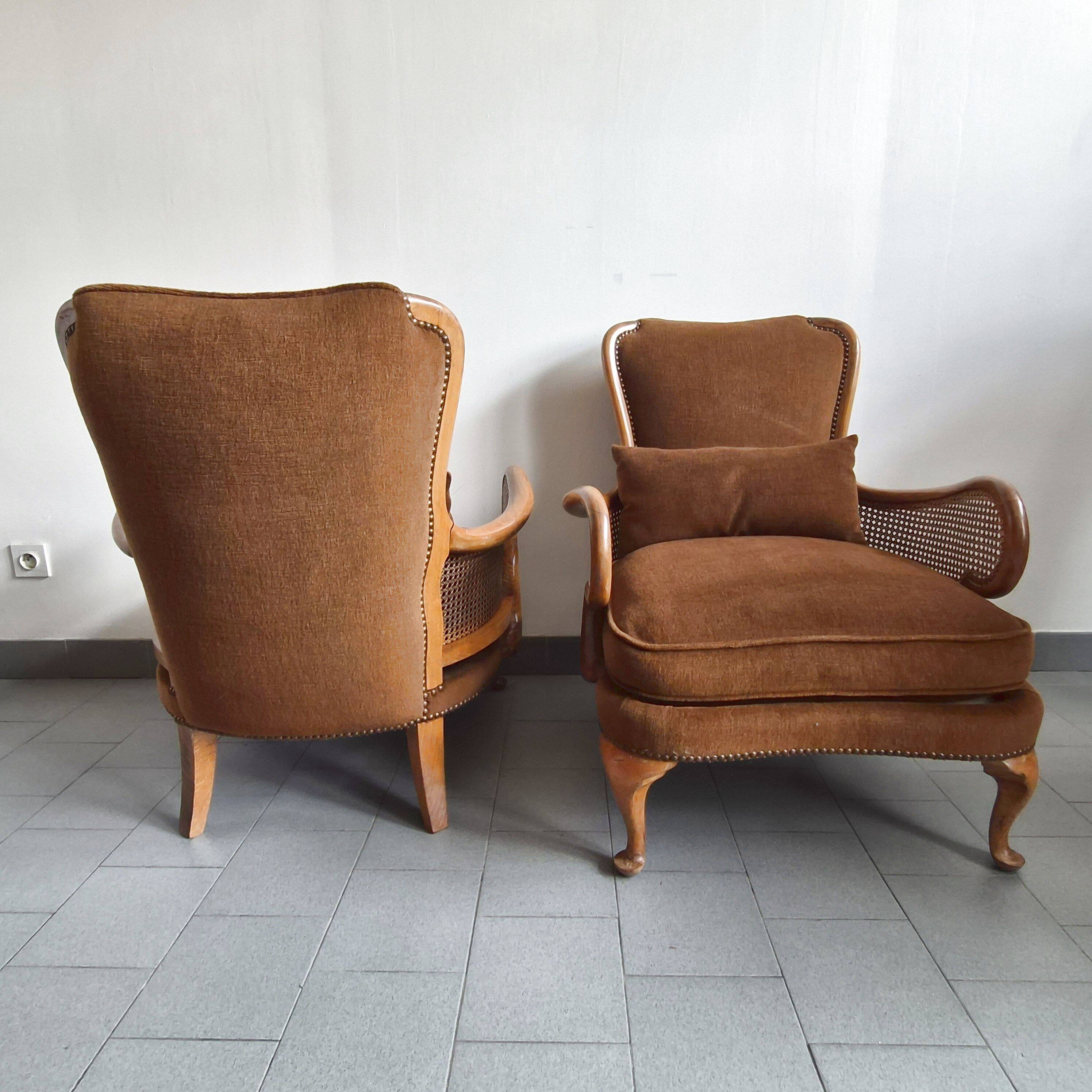 Paire de bergères vintage