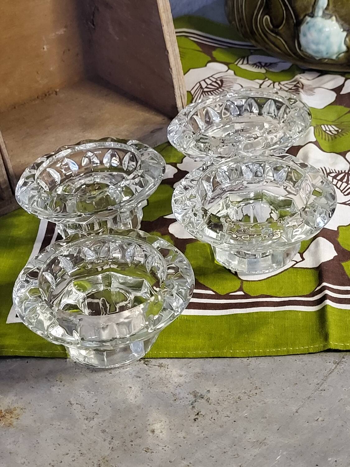 Glass candle holders
