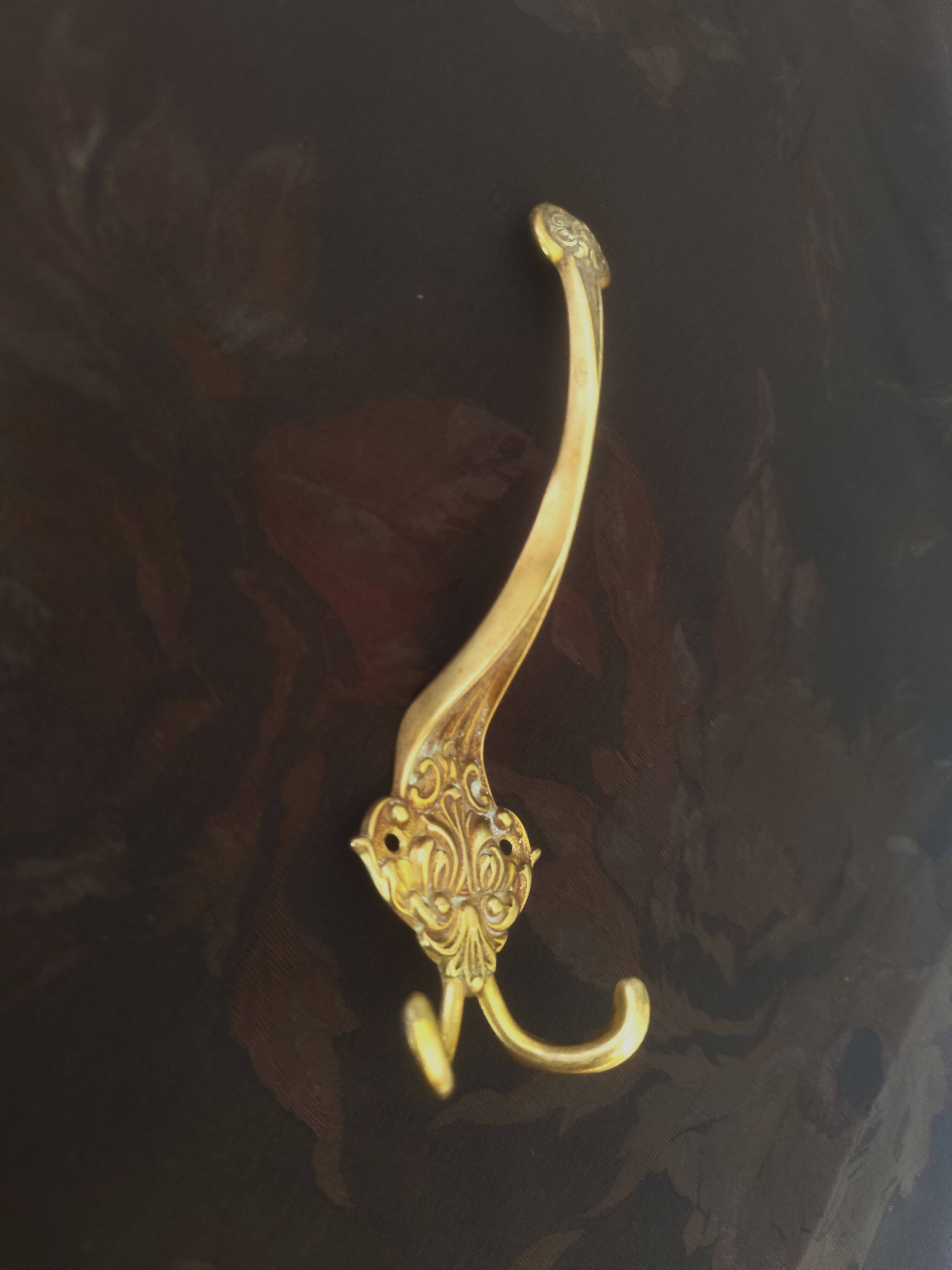 Double bronze hook - coat and hat hooks