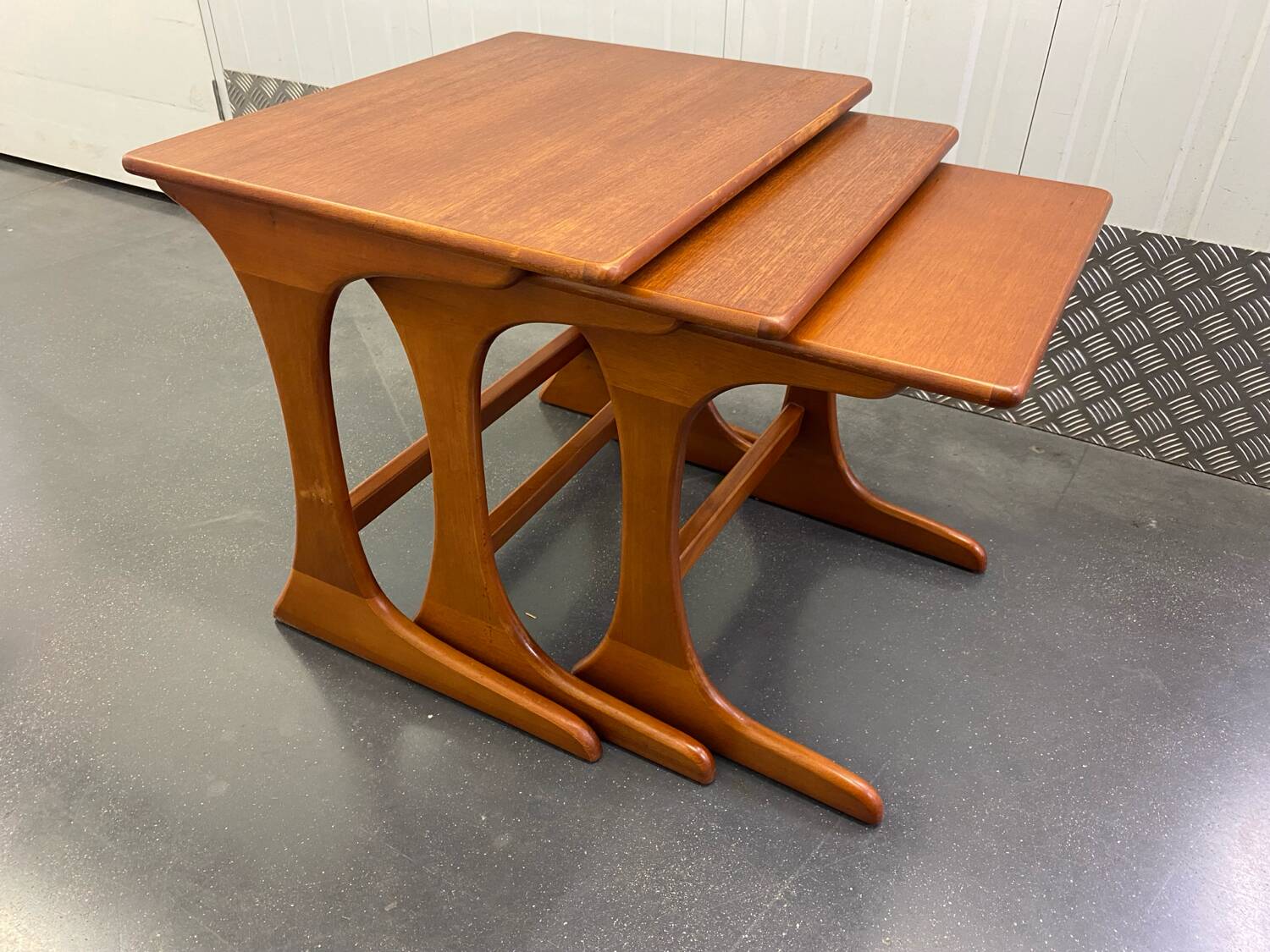 Teak nesting tables set of 3 circa 1960