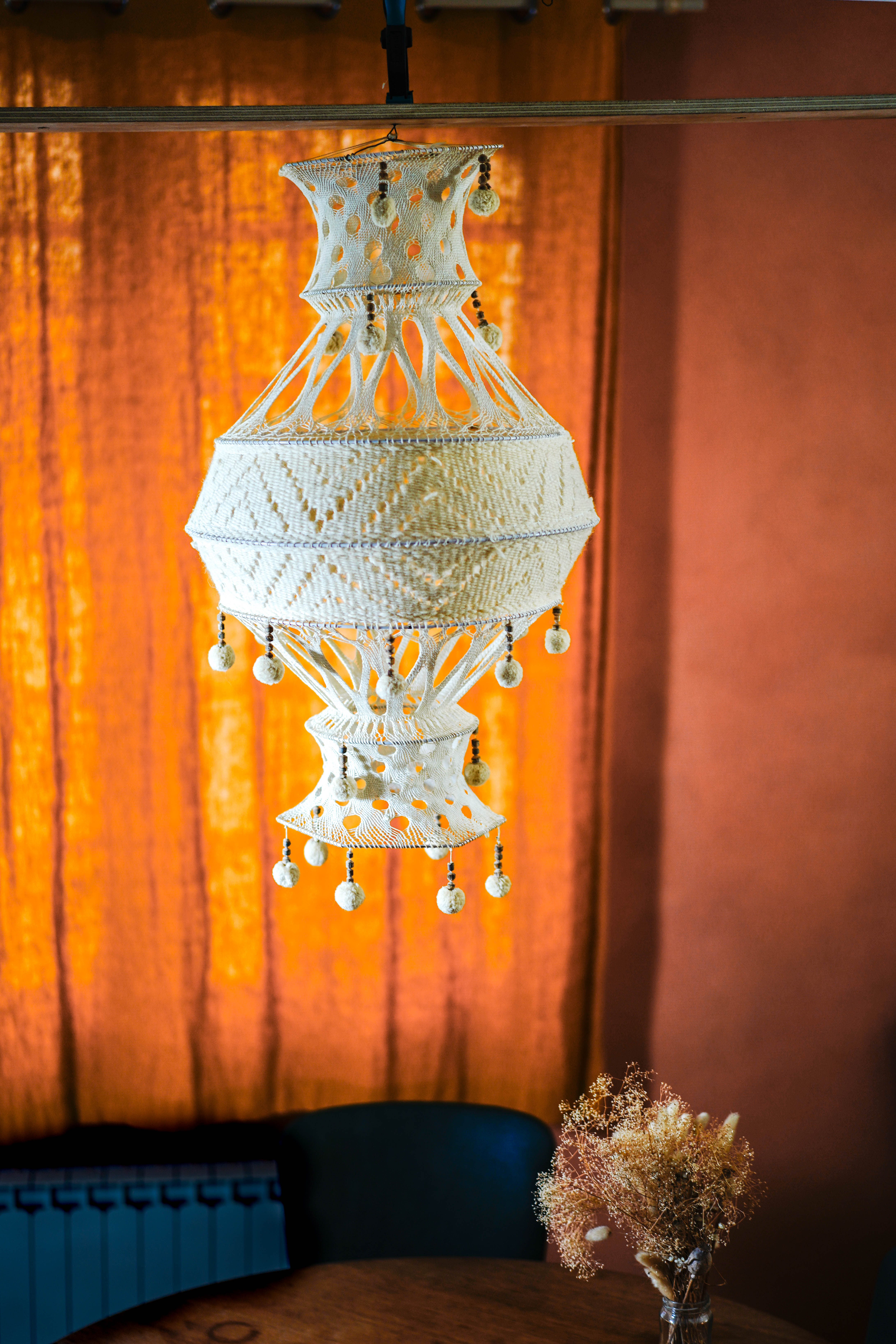 Chandelier macramé crochet 70s