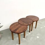 3 tables basses demi-lune, Danemark, années 60