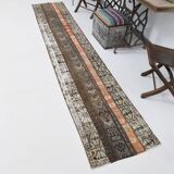 2x11 Brown & Orange Soft Vintage Runner Rug, 64x332Cm SK21437
