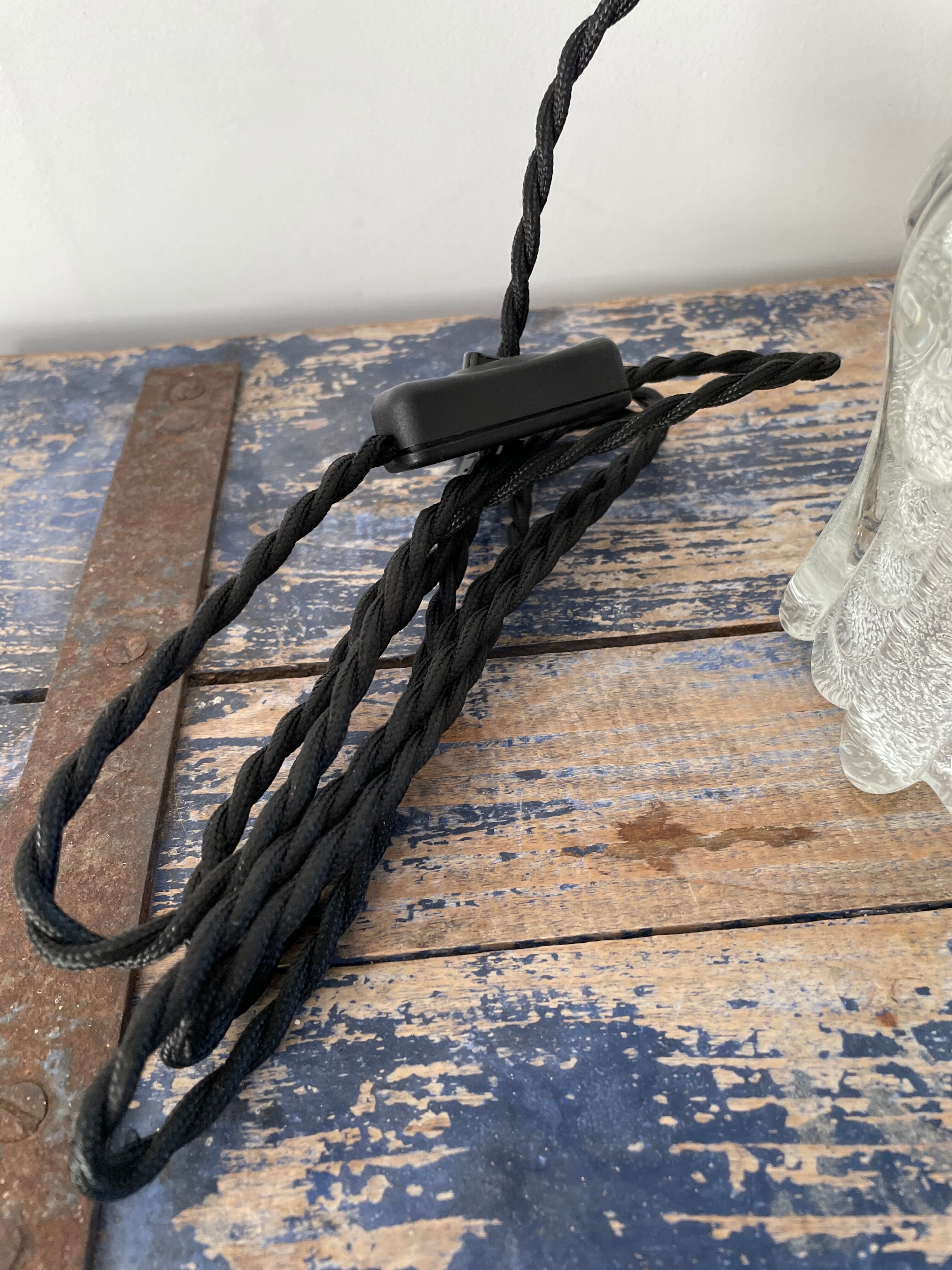 Set of two vintage electric chiseled glass handhelds