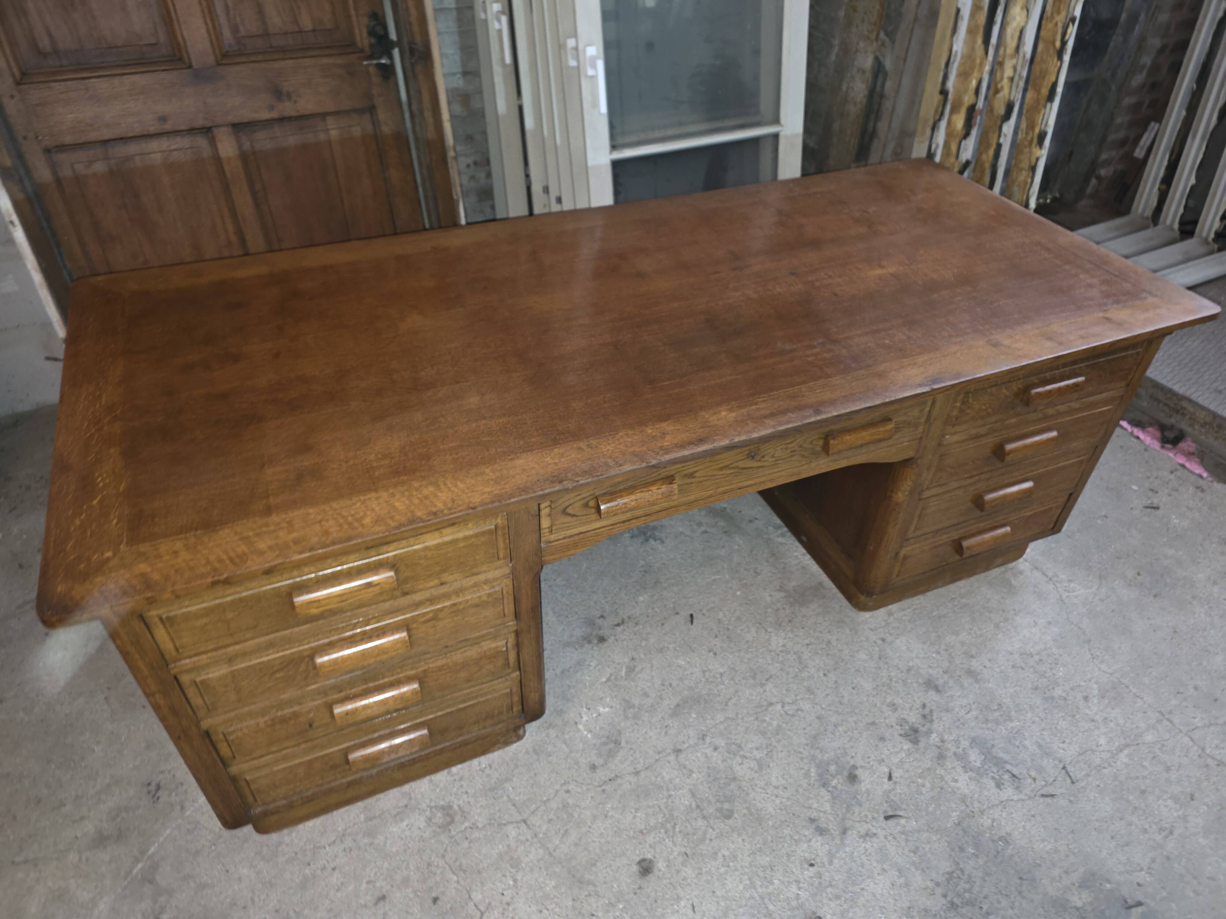 Bureau ministre XXL en chêne , 220 × 95 cm