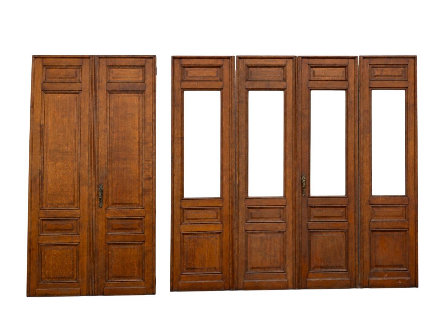 6 solid oak partition doors, 277cm in height (exceptional model)