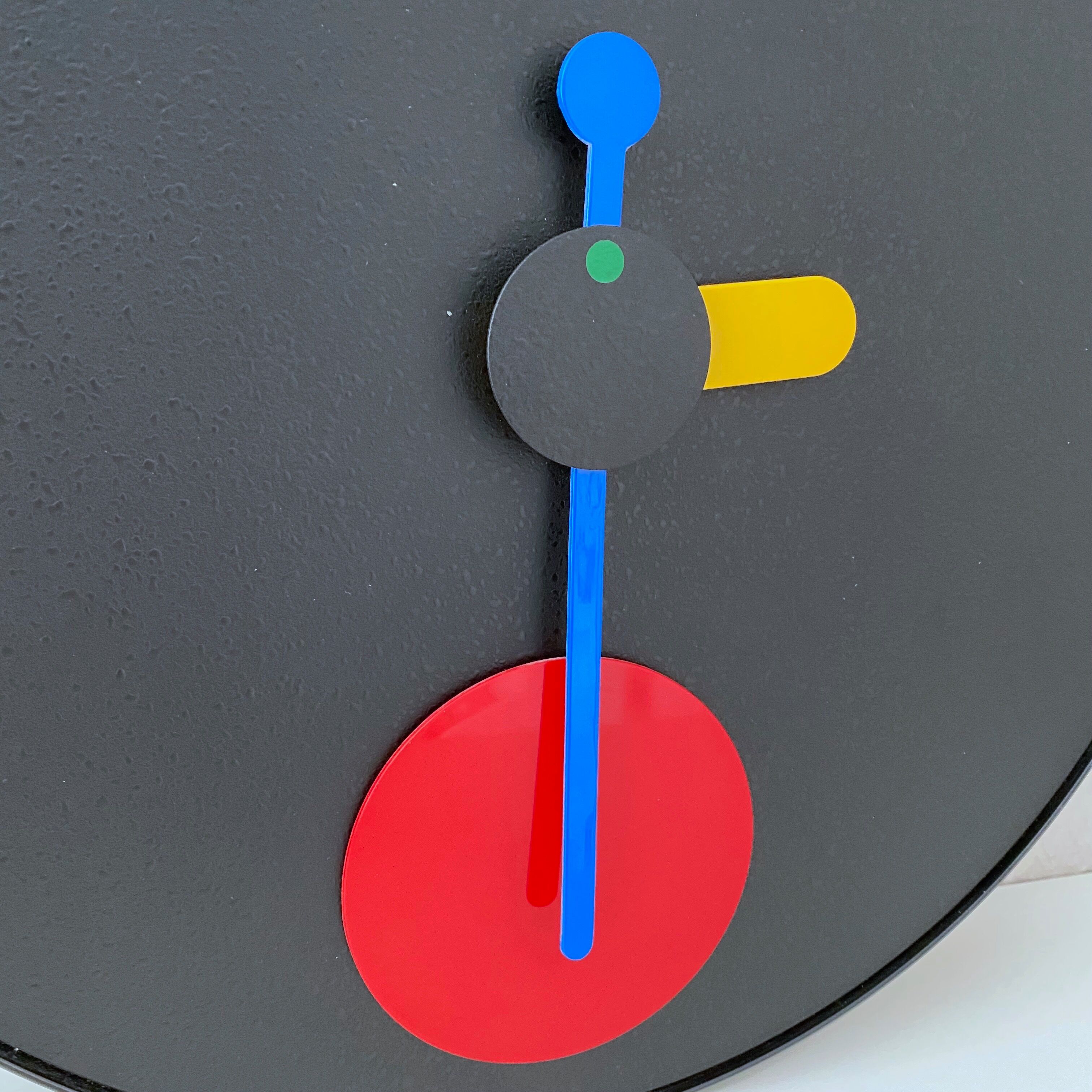 Rexite wall clock Contrattempo, postmodern, Memphis style, made in Italy.