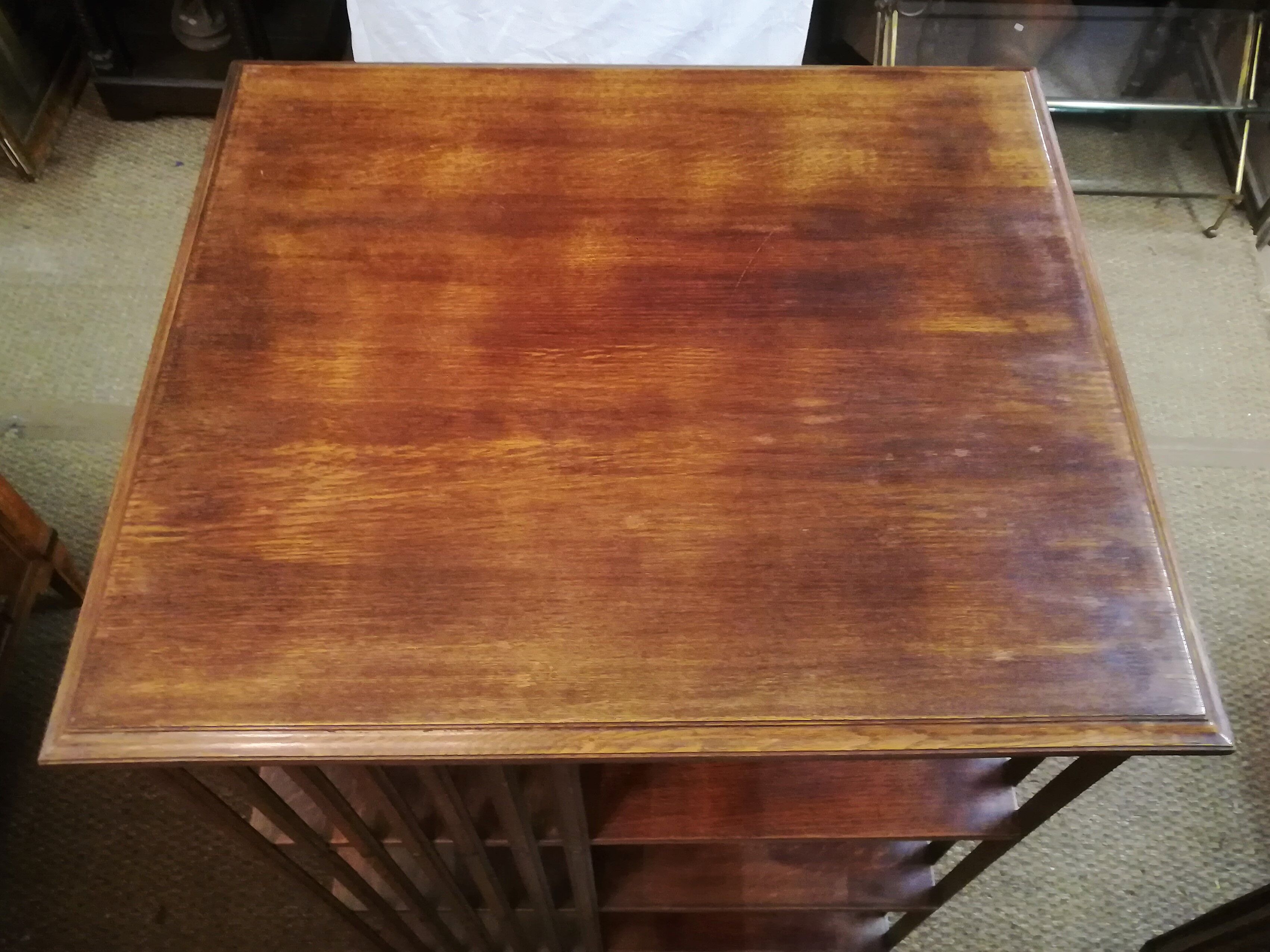 Revolving oak bookcase