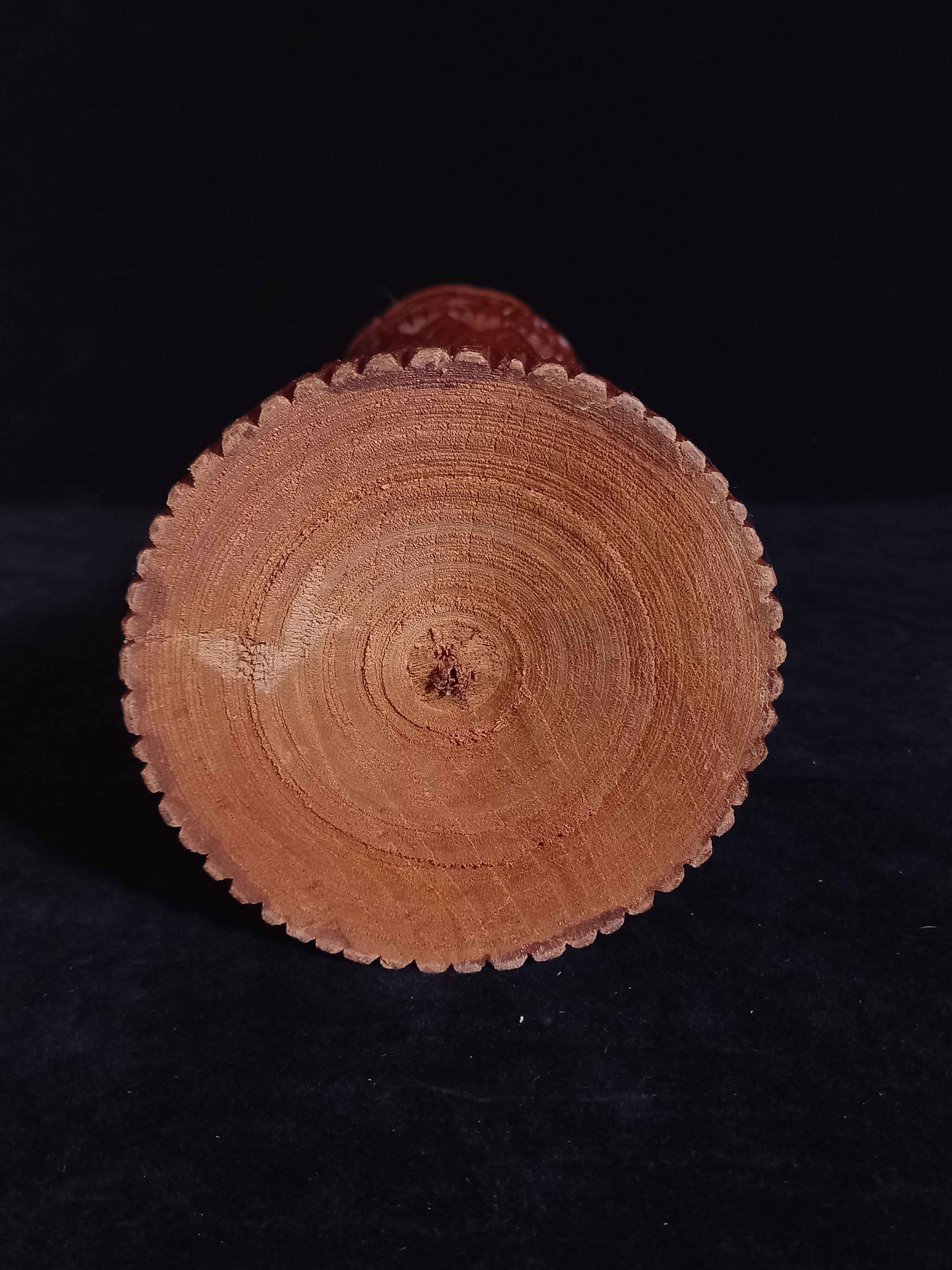 Exotic vase in carved wood