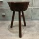 Brutalist tripod stool in solid wood