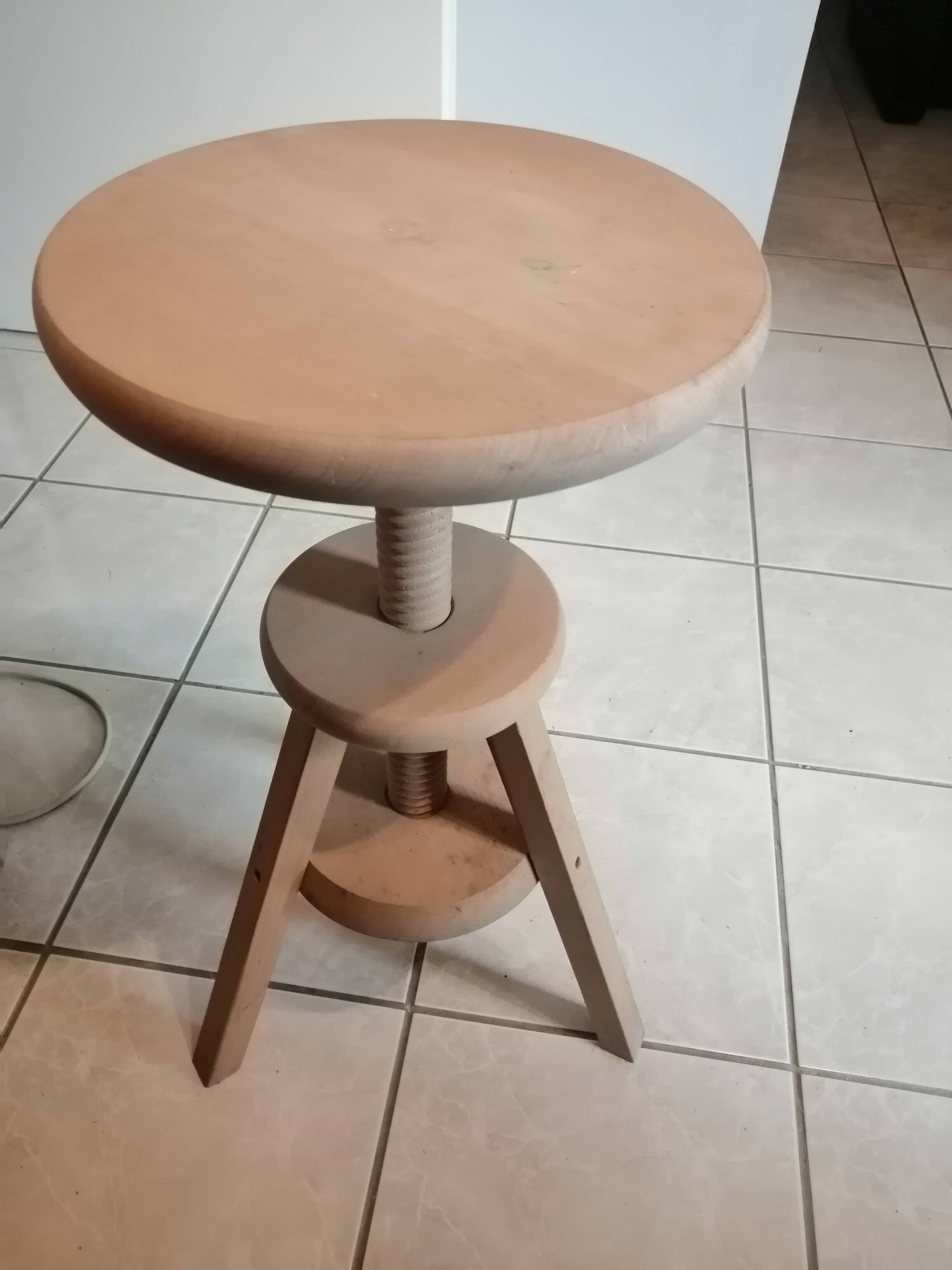 Raw wood furniture stool
