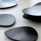 Six Alessi plates for mignardises, soft porcelain.