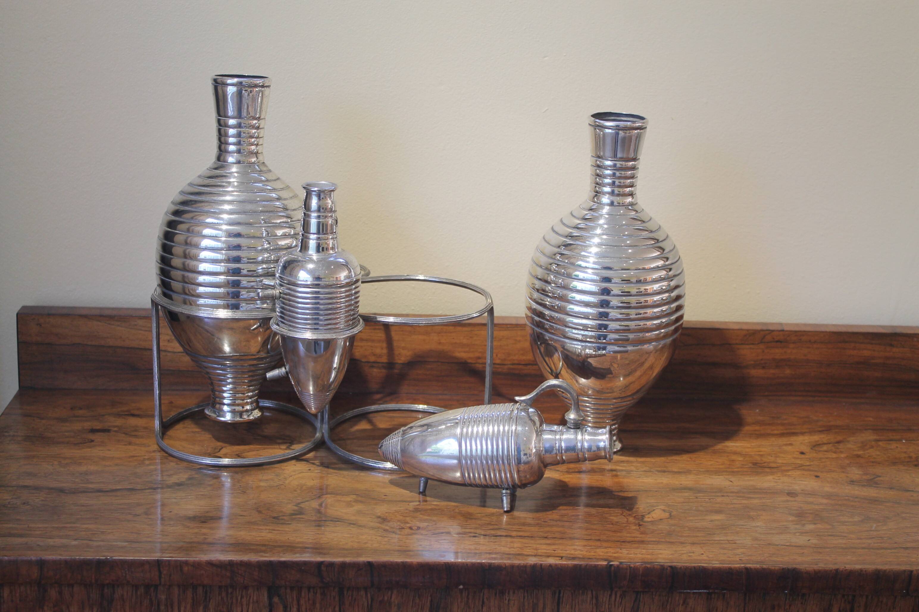 Carafe Art Déco en argent massif Calegaro italien
