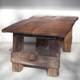 Table de ferme ancienne en bois, art populaire, déco intérieur