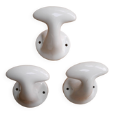 Set of 3 porcelain hooks