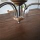 vintage pendant light from the 50s, brass and metal, tulip diffuser