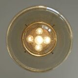 Vintage Brutalist Light X Large Glass Pendant Lamp Mid Century Modern 1980